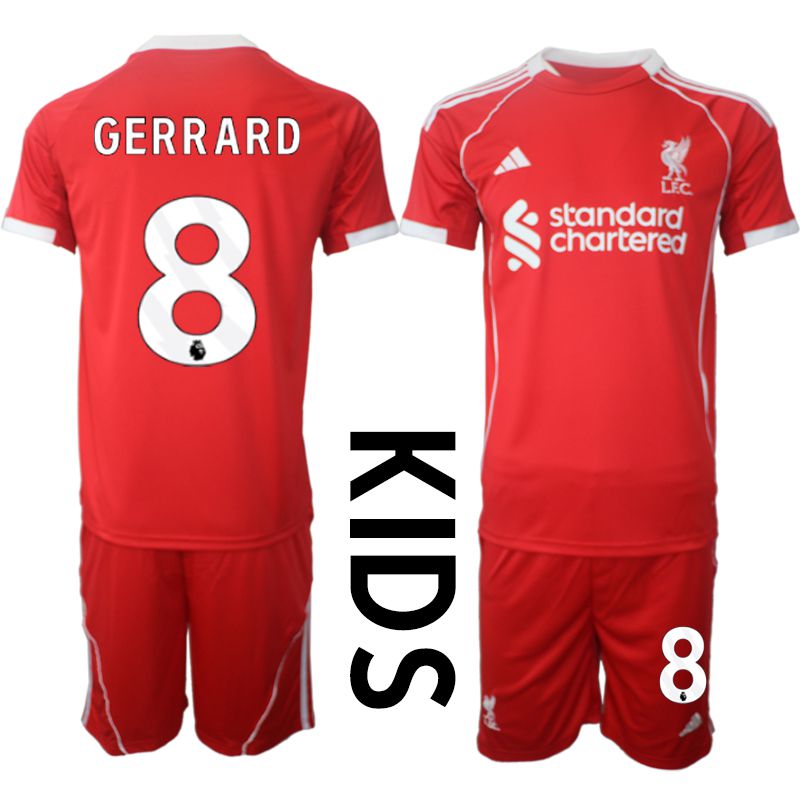 Youth 2025-2026 Season Club Liverpool home red #8 Soccer Jersey